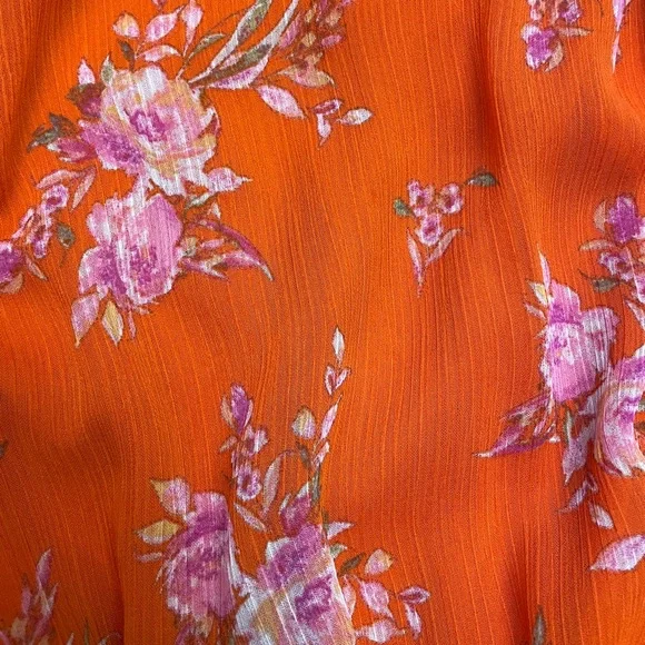 Floral Ruffle Dress in Vibrant Orange - Picture 15 of 15